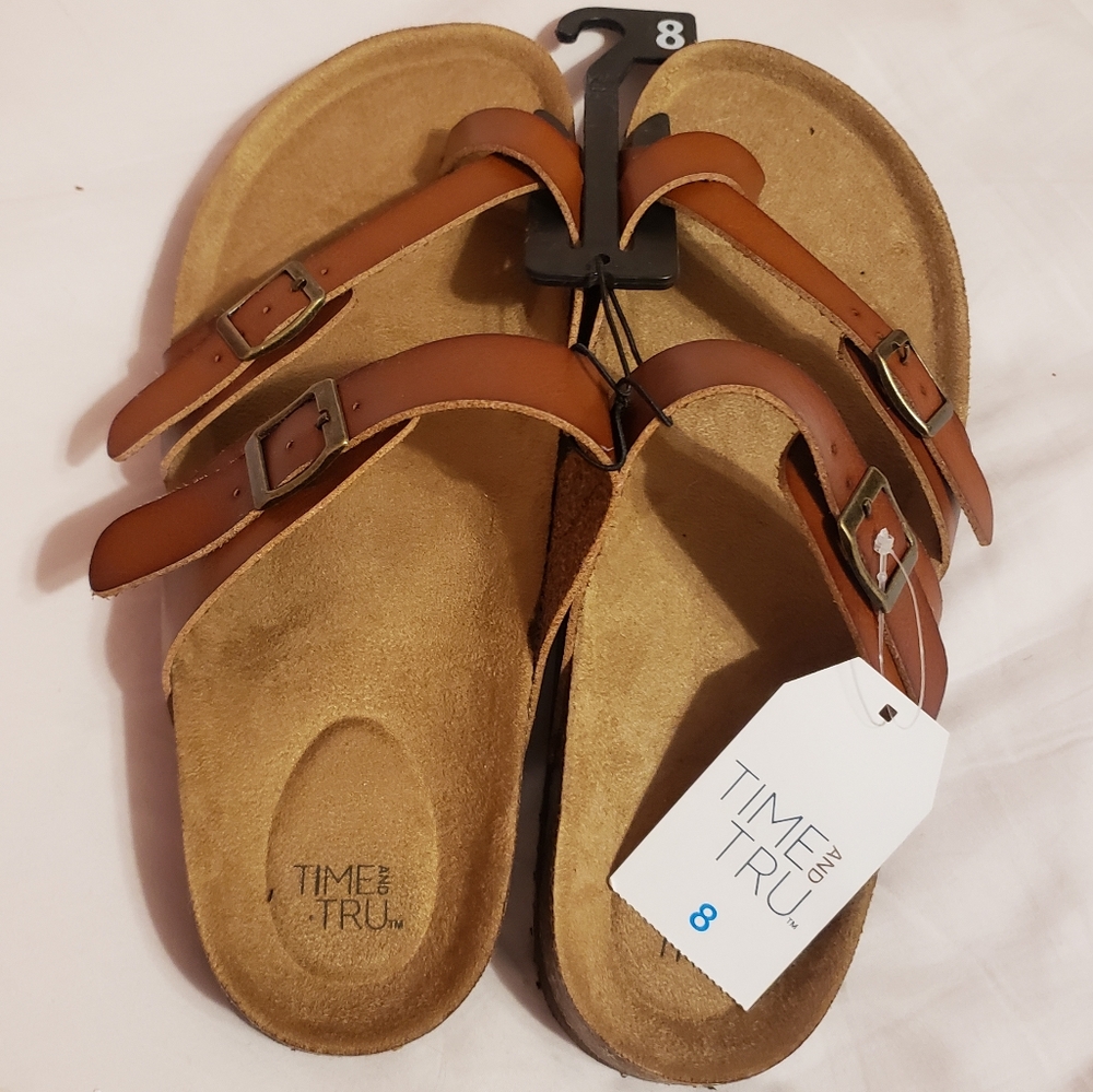 Brown Buckle Sandals